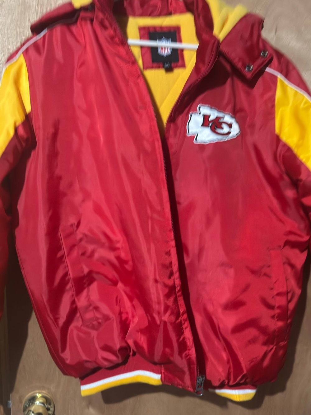 NFL Kansas City Chiefs Red and Yellow Puffer Jacket